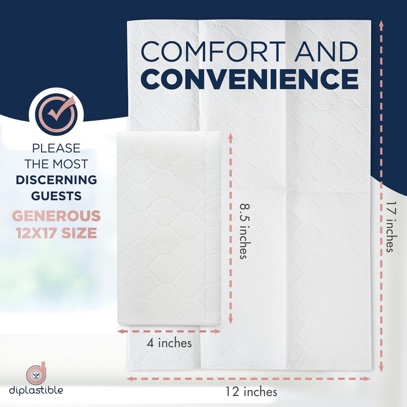 Disposable Guest Towels 200 Pack - White Napkins for Guest