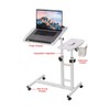 Farios Adjustable Laptop Desk with Wheels, Overbed Bedside Desk, Wheels