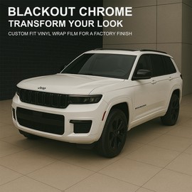 BOGAR TECH DESIGNS Sides and Rear Chrome Delete Sticker Decal Vinyl Film Compatible with Jeep Grand Cherokee L 2021-2025, Gloss Black