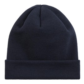 Hanseheld Knitted Beanie 100% New Wool Merino Fine Knit Hat - navy