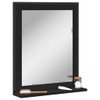 vidaXL Bathroom Mirror with Shelf - Engineered Wood, Black, Wall-Mounted,