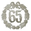 Kunze Anniversary Number 65, Diameter 27 cm, Silver, Anniversary Wreath