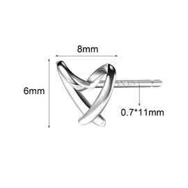 AoedeJ Sterling Silver Heart Earrings Tiny Earingssimple Heart Earrings Cute Heart Studs Minimalist Earrings (Sliver)