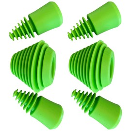 Green Piece® Six Silicone Green Cleaning plugs + stoppers Preserver Cap Airtight Bottle Plug Odor Proofing Glass, Plastic and Silicon Pieces (Pack of 2)