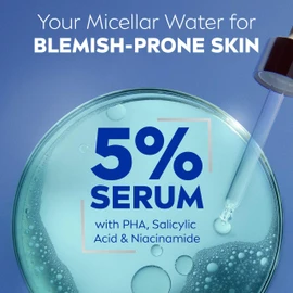NIVEA Derma Skin Clear Serum-Infused Micellar Water (400ml), Face Cleanser for Blemish-Prone Skin, Makeup Remover Featuring 5% Serum with PHA, Salicylic Acid, and Niacinamide