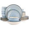 Elama Gia 24 Piece Round Stoneware Dinnerware Set in Light