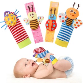 Baby Rattles Toys for 0-12 Month, Infant Girl Boy Toys for Babies 3-6 Months, Newborn Hand & Foot Toys for 0 to 9 Months, Baby Shower Gifts Set with Wrist Rattle Socks
