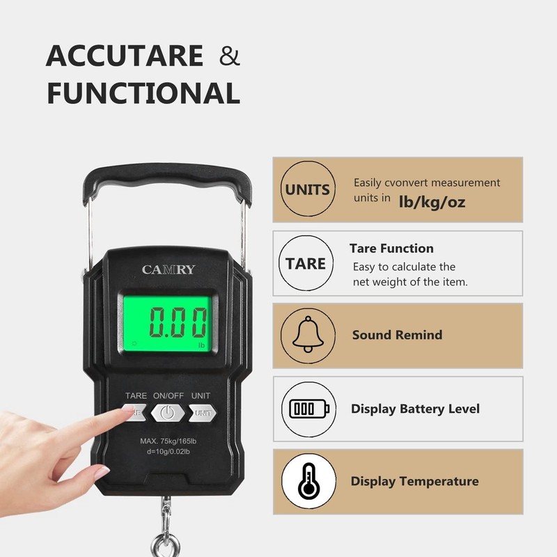 Luggage Scale Hand Scale Fishing Scale with Measuring Tape Ruler