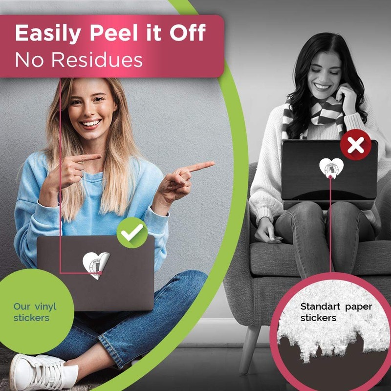 Vinyl Heart Stickers (Set of 4) - BW - Alabama