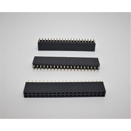Connectors Pro 25-Pack 40P 2.54mm 0.1" Pitch PCB Female Pin Headers 2x20 Dual Rows 40 Pins Female Sockets to Male Straight PCB DIP, Double Rows PC Board Through-Board Strip (2x20-40P-25PK)