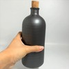 Shigaraki Ware Bottle, Radium Bottle, Black Short, Width 3.5 x