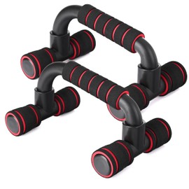 Phyzyo 2 Ganzkörper-Training-Pumpen-Halter, Rutschfeste Schaumstoff-Handgriffe, Push Up Bar, Home Fitness, Gelenkschonende Handgelenksschützend, Für Muskel- und Krafttraining, 2er Set (Rot)