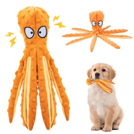 UxClishe Squeaky Interactive Dog Toys, No Stuffing Dog Chew Toy Indestructible Dogs Plush Toys with Crinkle Paper for Small and Medium Dogs Birthday Gifts Playing and Training