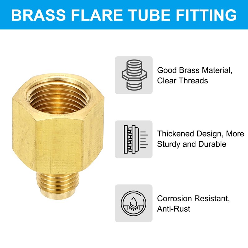 Patikil 3/8" Female x 1/4" Male Flare Connectors, SAE 45