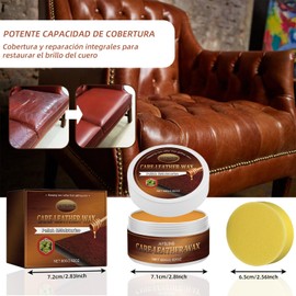 3 Pcs Leather Conditioner, Cera de Abeja para Limpiar y Restaurar Piel o Cuero de Sillones,Seguro y No Tóxico,Crema de Reparación de Cuero Protege Muebles de Cuero,Asientos del Automóvil y los Zapatos