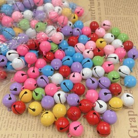 Colourful Metal Bells 14 mm Metal Bell 50 Pieces Bells for Crafts Bells for Christmas Decoration Jewellery Making Cat Bell Dog Necklace Accessories