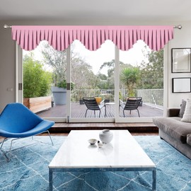 OYRING Energy Efficient Rod Pocket Curtain Valance Blackout valances for Windows for Living Room Kitchen and Bedroom Pink,Width 110 inch 1 Panel