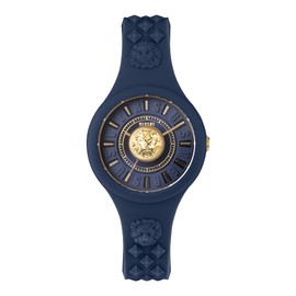 Versus Versace Fire Island Collection Luxury Womens Watch Timepiece with a Blue Strap Featuring a Blue Case and Blue Dial