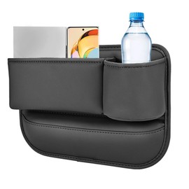 Car Seat Slot Storage Box | Side Seat Filler Multipurpose Storage Box,Leather Crevice Storage Organizer for Car Seat Slot Filler with Cup Holder Interior Accessories