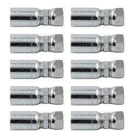 (10-Pack) 1/4" Hose x 1/4" NPSM Female Hydraulic Hose End Crimp Fitting | FPX-04-04