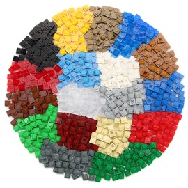 Feleph Basic 1000 Pieces Plate 1x1 Bricks Creative Pixel Mosaic Art 18 Colors Parts Building Play Blocks Set Toy Classic Accessories Compatible with 3024 Major Base Plates Brands (Multi-Color) …