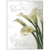 Sympathy Card (JJ4413) Sincere Condolences - Lilies - Silver Embossed
