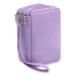 YFZYT 4 Layers Colouring Pencils Pencil Case, PU Pencil Bag, Large Capacity Multi-Layer Pencil Case, Multi-Purpose Pencil Bag, 72 Slots, Purple #2