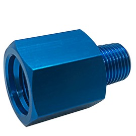 M12x1.5 to 1/8 NPT Aluminum Fitting Pressure Gauge Sensor Sender Thread Reducer Adapters Female M12 P1.5 to Male 1/8 NPT Blue
