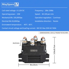 MaySpare 12V 500A Winch Solenoid Relay for 8000-15000lb ATV UT Winch Control