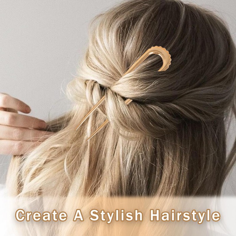 6 PCS Metal French Hair Pins for Thick Hair, Metal