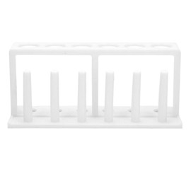 Gradilla para tubos de ensayo, 6 agujeros, 6 columnas, plástico, blanco, soporte para tubos de ensayo, soporte, suministros de laboratorio