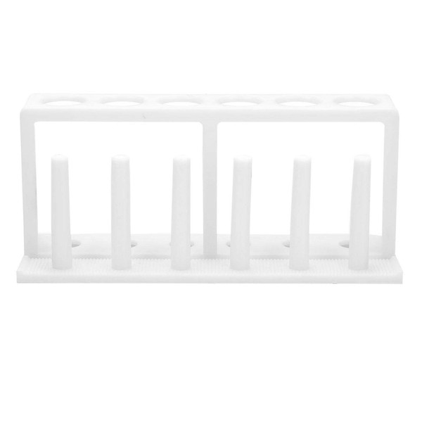Gradilla para tubos de ensayo, 6 agujeros, 6 columnas, plástico,