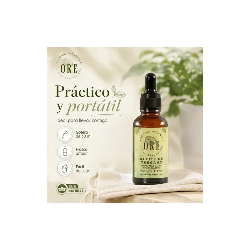 Aceite De Orégano, Ore, 30 Mls Gotero Individual Sabor Orégano
