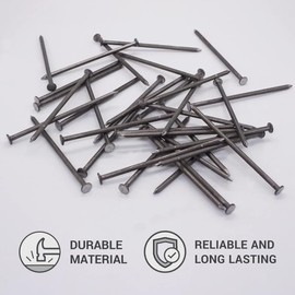 (Pack of 100) Carbon Steel 9/64" x 3-9/16" (3.5x90 mm) Construction Nails Flat Round Head Multi-Purpose Common Wire Nails Woodworking