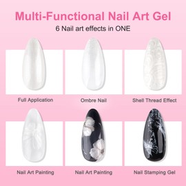 BQAN Ombre Gel Nail Polish Pearl Color, 2PCS Patting Gradient Painting Gel with Nail Sponge & Silicone Brush & Palette for Ombre Nails Gradient Design, French Manicure DIY Nails Art