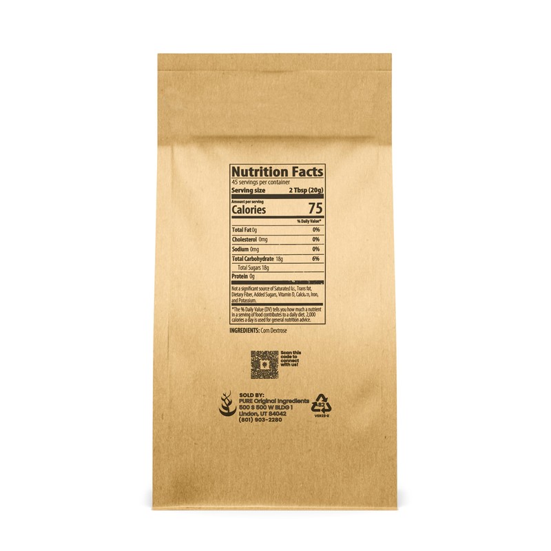 Pure Original Ingredients Dextrose (2 lb.), Sugar Replacement Sweetener For