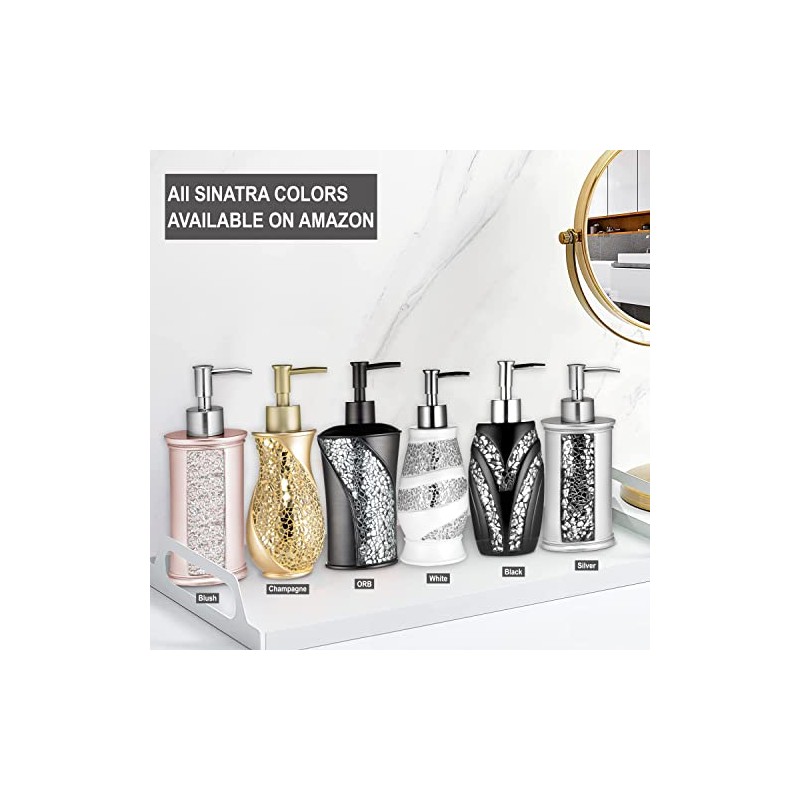 Zahari Home Sinatra Soap Dispenser/Lotion Pump Unique Design Bling Glass