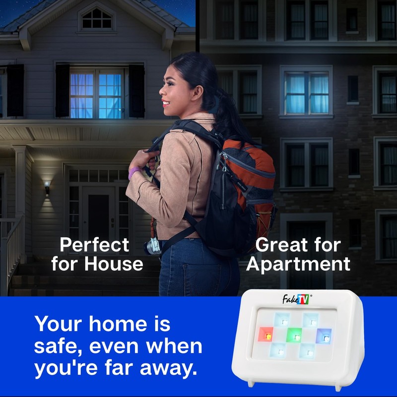 FakeTV - FTV-7 White – Advanced Home Security Television Simulator