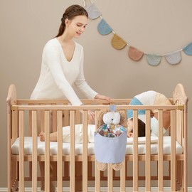 Bedside Storage Bag Baby, Cute Baby Stuff Organizer, Feeding Bottle Storage Rabbit Shape for Stroller, Hangable Crib Organizer Caddy