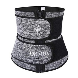 ANGOOL Neopren Waist Trainer for Women,Workout Plus Size Trimmer Belt Sauna Sweat Corset Cincher with Zipper