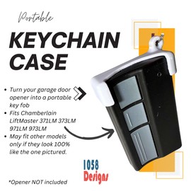1058 Designs Keychain Key Holder Case compatible with Chamberlain LiftMaster 371LM 373LM 971LM 973LM Garage Door Visor Remote Opener Fob (Gray)