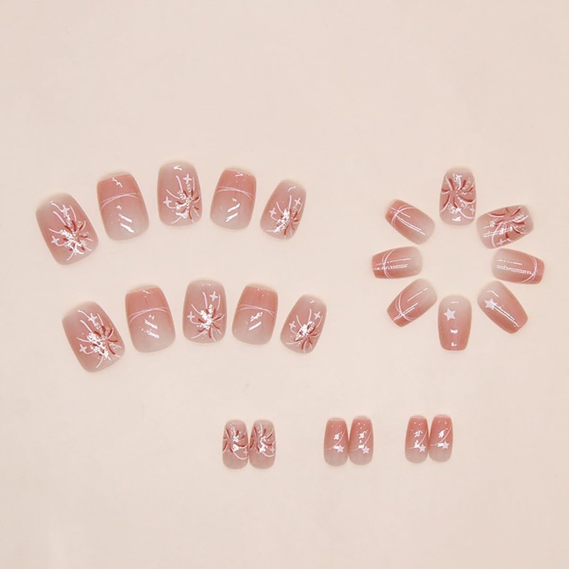 Gloss & Go 24 Reusable Artificial Fake Nail Set| Peach