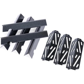 Outdoor Bazaar 66795 Flavorizer Bars and 66040 Heat Deflector for Weber Genesis II 300 /LX 300 Series, Genesis II E-310 E-315 S-335 Grill Parts, Porcelain Steel Replacement Parts for Weber 66032 66685