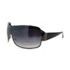 Mens Oversized Rectangular Shield Designer Fashion Warp Sunglasses Gunmetal