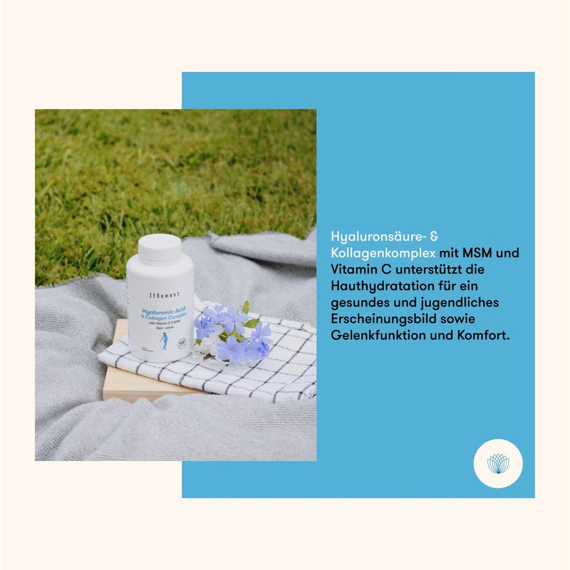 Hyaluronic Acid Collagen Complex, Skin & Hair Complex Enriched with