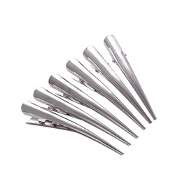 6pcs Duckbill Hair Clips with Teeth - Non-slip Alligator Hair Barrettes - Metal Alligator Clips for Hair Styling - Sectioning Clips Duckbill Hair Clips,Durable alligator hair clip (silver)