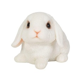 Uvia Sitting American Fuzzy Lop White Light 4.2 x 3.0 x 3.0 inches (10.7 x 7.7 x 7.5 cm) Doll Figurine Figurine Animal Garden Decoration Rabbit H16227-4A