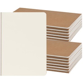 ZCZN 24 Pack A5 Kraft Notebooks Bulk, 8.15x5.5 Inches Blank Journaling Notebooks, Notebooks for Work, Composition Notebooks for School, Journal notebooks for kids, 60 Pages