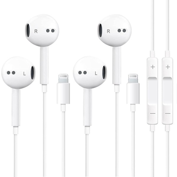 Headphones for iPhone,2 Pack Earbuds Wired Earphones with Built-in Microphone