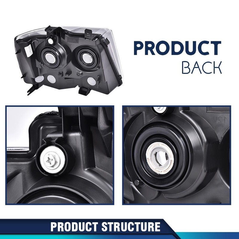 PIT66 Headlight Assembly Compatible with 2007-2014 Chevy Tahoe Suburban/2007-2013 Avalanche